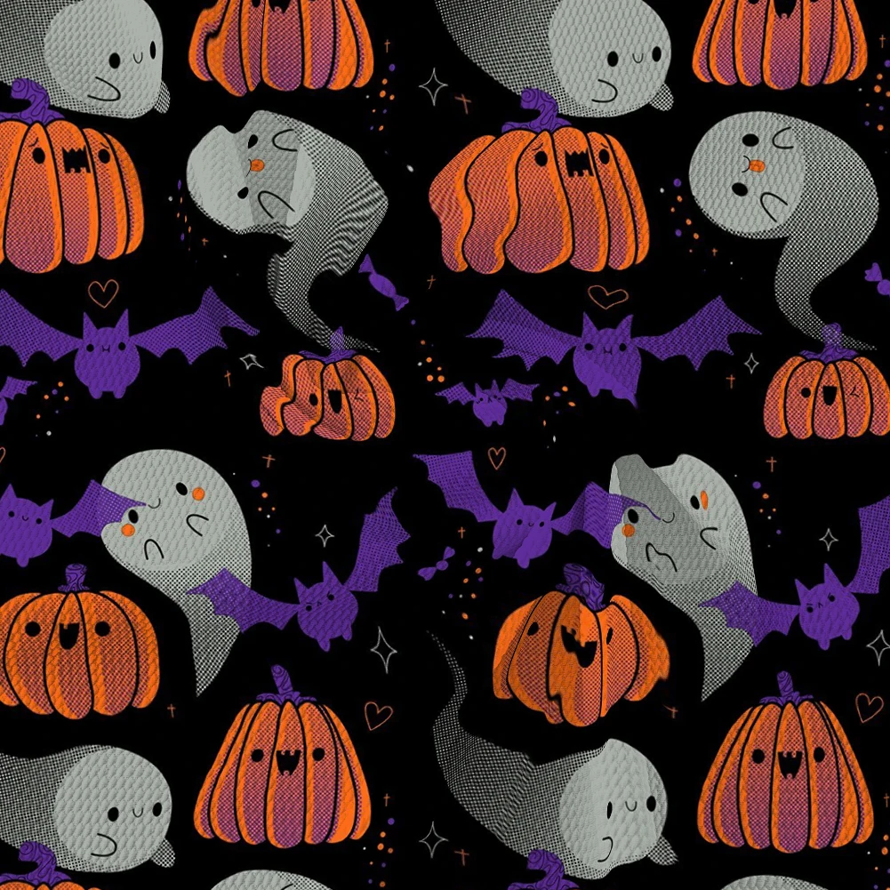 Urlaub Halloween Kürbisse Muster Gedruckt Kugel Strukturierte Liverpool Patchwork Tissue Kinder home textil 50*145cm