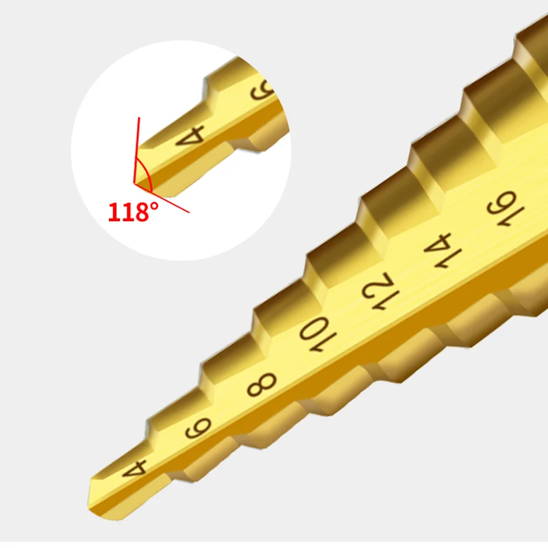 3-12mm 4-12mm 4-20mm 4-32mm HSS Straight Groove Step Drill Bit Set Titanium Coated Wood Metal Hole Cutter Core Drill Bit Set