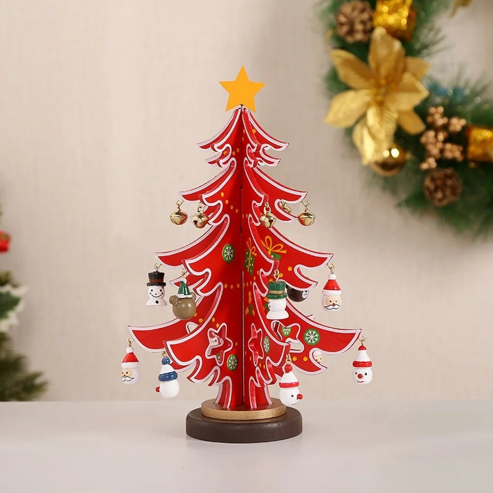 New Christmas Decorations Wooden Christmas Tree Home Decoration Creative DIY Assembly Desktop