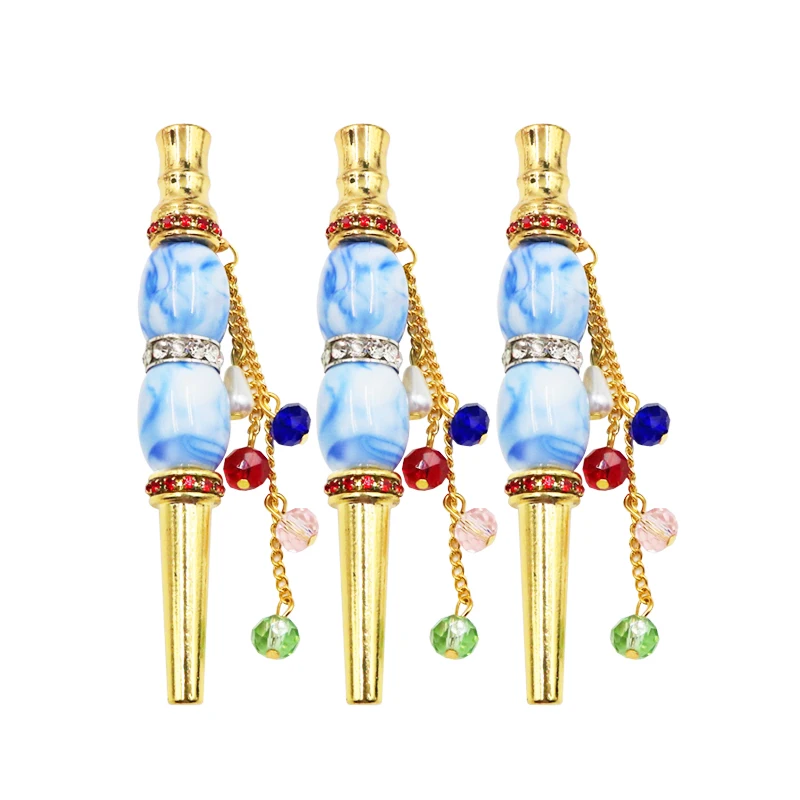 1PC Fashion Alloy Hookah Mouth Tips Shisha Chicha Narguile Filter Tip Hookah Mouthpiece Jeweled Hookah Tips