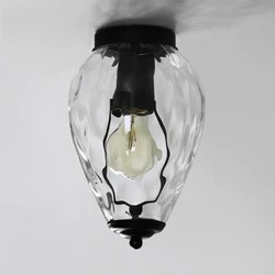 Glass pineapple loft industrial style American style creative corridor balcony porch room E27 ceiling lamp