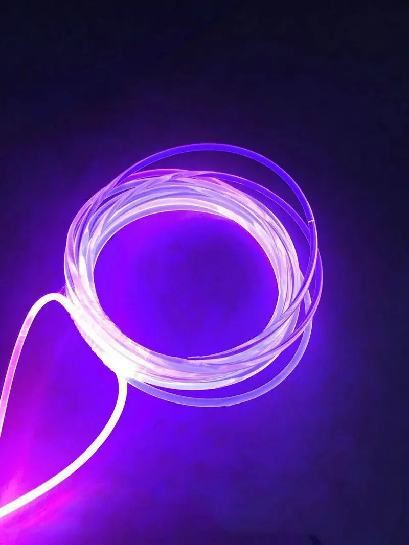 5m 8.0mm(Dia.) Car Home DIY LED Light PMMA transparent Side Glow plastic Fiber Optic Cable Hanging lamp Curtain Pool Light Decor