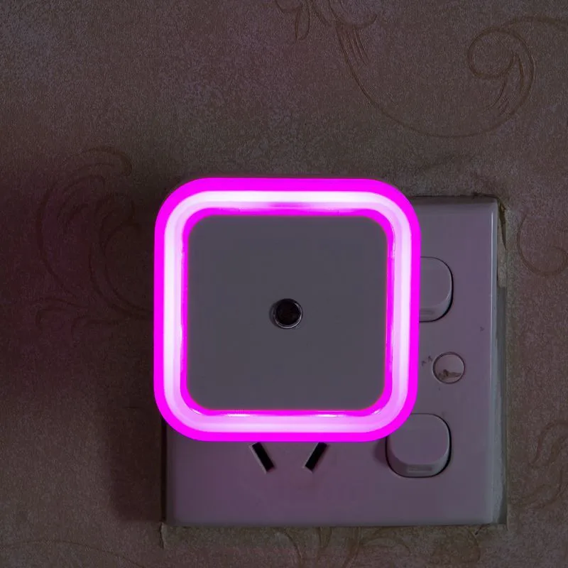 Draadloze sensor LED-nachtlampje EU US Plug Mini vierkante nachtverlichting voor baby kinderen woonkamer slaapkamer gang verlichting lamp