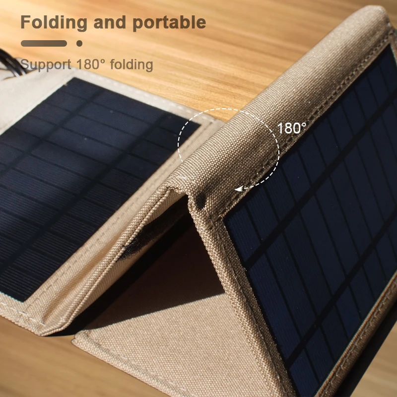 JMUYTOP Solar panel 5V Portable Foldable Waterproof For cell phone power bank Charger outdoor camping True wattage not false