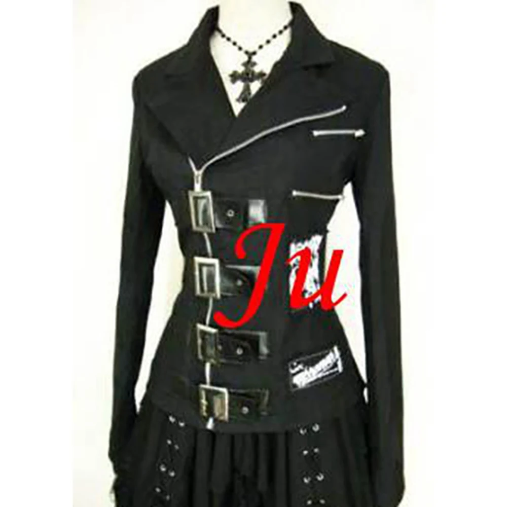 fondcosplay Gothic Lolita Punk Fashion black cotton Jacket Cosplay Costume CD/TV[CK530]