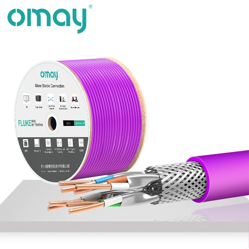 RJ45 CAT8 SHIELDED CABLE 40Gbps 2000MHz S/FTP 22AWG 4PR OXYGEN-FREE COPPER LSZH ANSI/TIA 568C.2-1& ISO/IEC TR 11801 OMAY