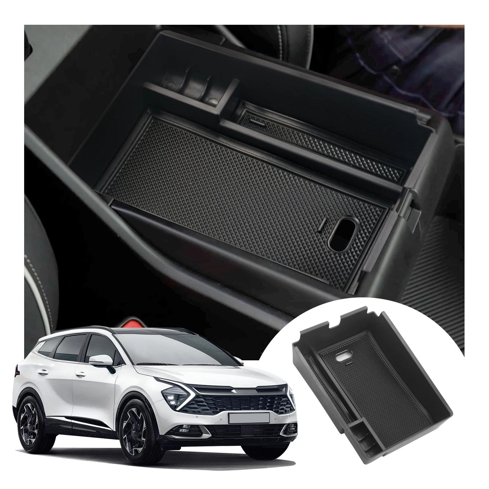 LFOTPP Car Central Armrest Storage Box for Kia Sportage NQ5 2023 2024 Central Control Container Auto Sportage NQ5 Accessories