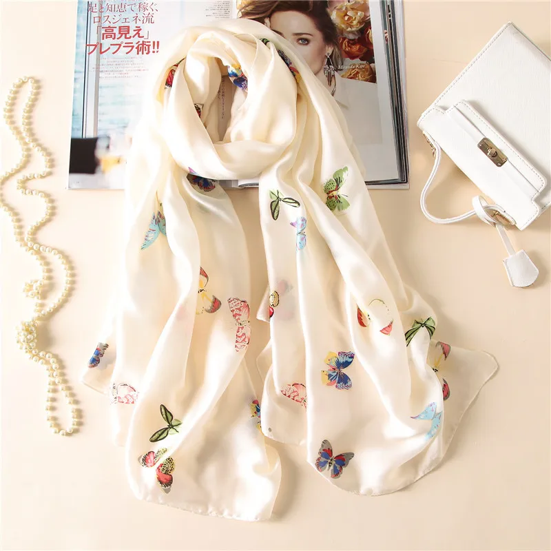 

2023 Summer Butterfly Print Scarves Luxury Sunscreen Beach Towel Lady Winter Popular Warm Scarf New Style Seaside 180x90cm Shawl