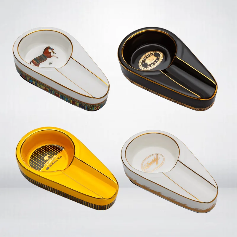 

COHIBA Travel Mini 1 Holder Smoking Tool Ashtray Ceramic Antislip Pocket Cigar Cigarette For Car & Office & Home Ashtray