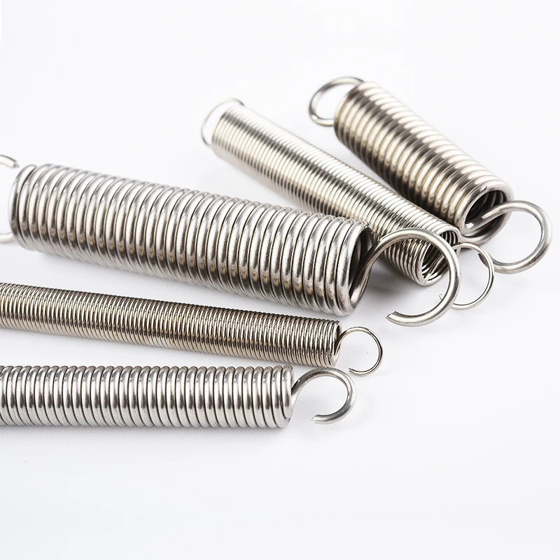 304 Stainless Steel S Hook Tension Cylindroid Helical Pullback Extension Tension Coil Spring Wire Diameter 0.8mm 1.0mm 1.2mm