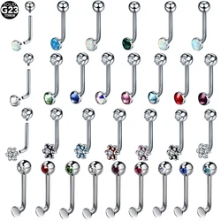 1Pc G23 Titanium Christina Vertical Hood Piercing Internal Thread Opal CZ Crystal Sexy Women Body Piercing Jewelry 14G