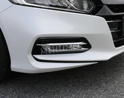 Front Fog Light Strips For Honda Accord 2018 2019 2020 10 Generation Chrome Lamp Cover Accessories