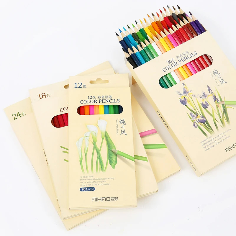 Nature story pencils love pure wind color students crayon painting 12/18/24/36/ color pencil student supplies art paint supplies