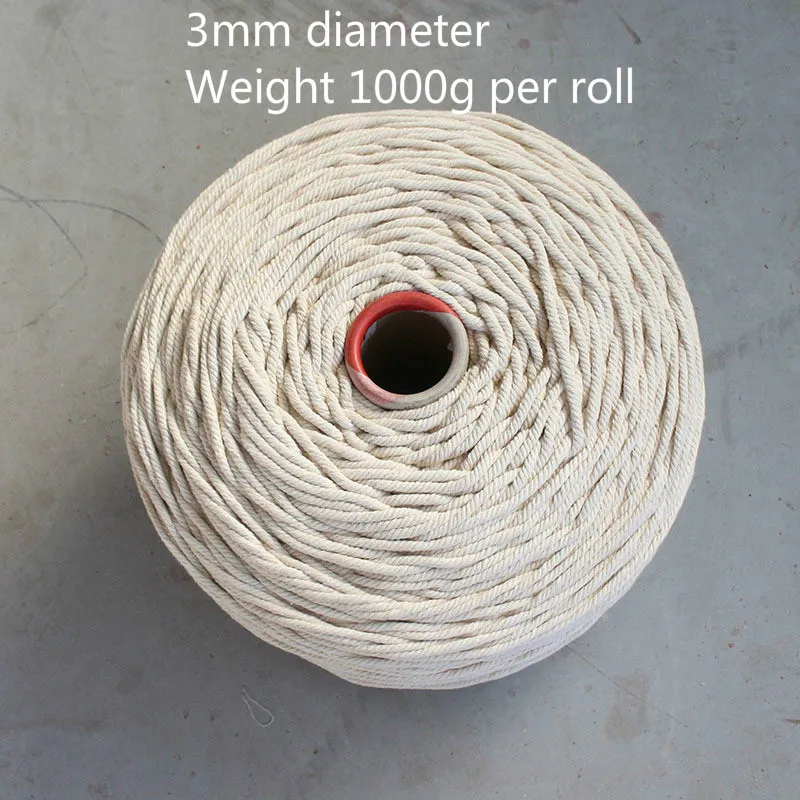 100% Cotton Macrame Cord, 100% Cotton Rope, Hand-Woven Tapestry Thread, Tied Decoration, DIY Rope, Natural White,1000g