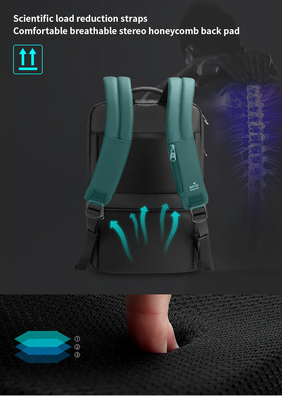 Tigernu Anti Diebstahl Rucksack 15,6 zoll Laptop Rucksack Männer TPU Wasserdichte Reise Rucksäcke Männlichen Schule Taschen Für Männer Gepäck Taschen – Detail 8