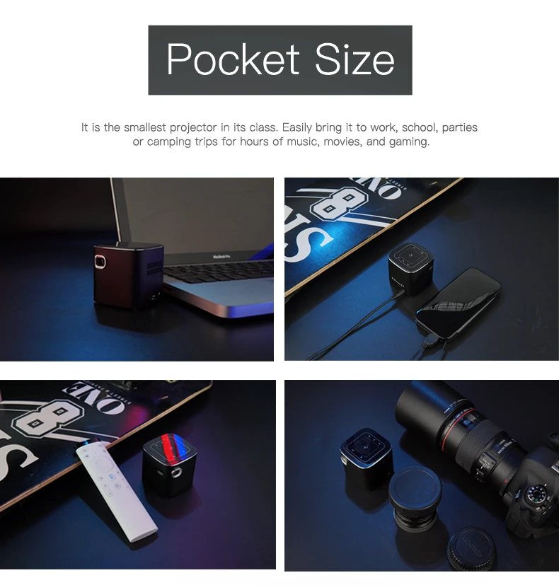 Умный мини-проектор AYISA, 4K телефон, Портативный Pico Cube LED DLP Android, беспроводная поставка с завода, проекторы для кино