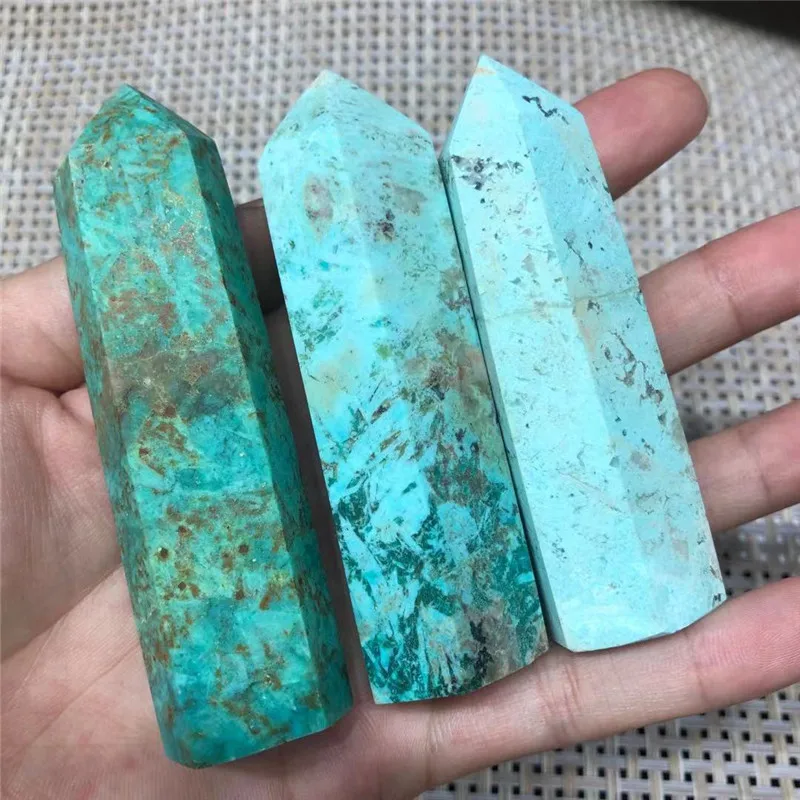 

New Arrivals Spiritual Healing Crystals Tower Natural Green Blue Turquoise Point Crystal Wand For Sale