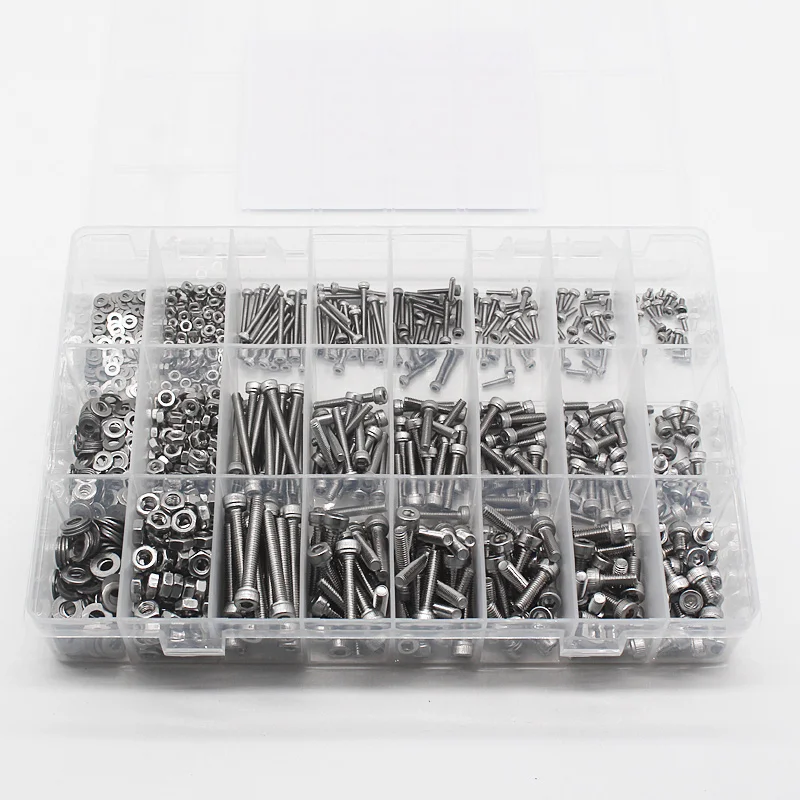 Bout En Noten Hex Hexagon Socket Schroef Set M3-M4 Rvs Ronde Platte Cap Hoofd Schroef Kit Allen Bolt Set