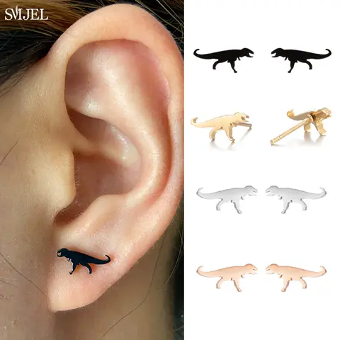 Cartoon Cute Stainless Steel Earrings Animal Dinosaur Earrings for Girls Women Party Birthday Gift Lovely Jewelry Wholesale