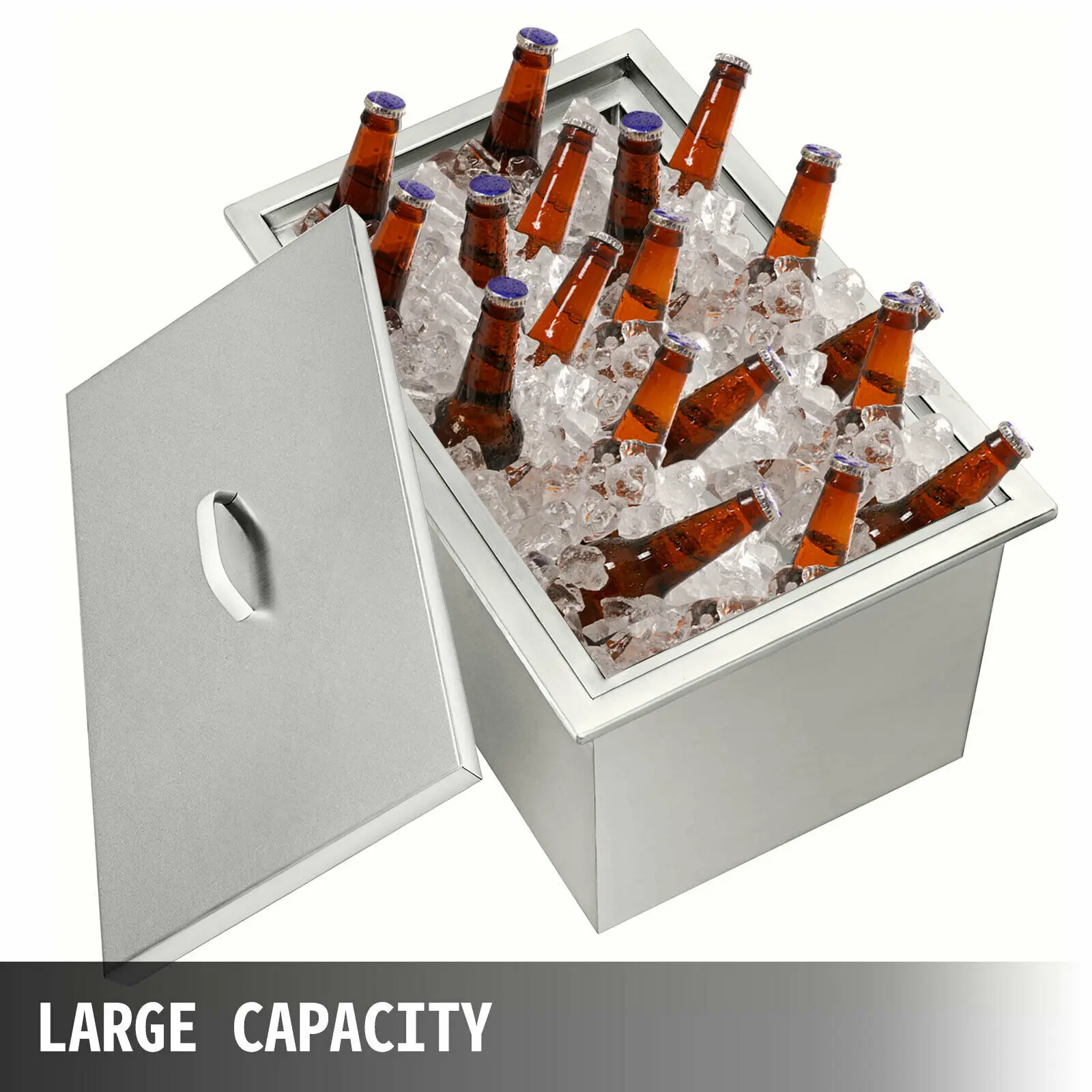 VEVOR-아이스 체스트 쿨러, 66/70Qt, 스테인리스 스틸, 단열 벽, 대용량, 음료 유지, 집, 야외, 주방, 차량용