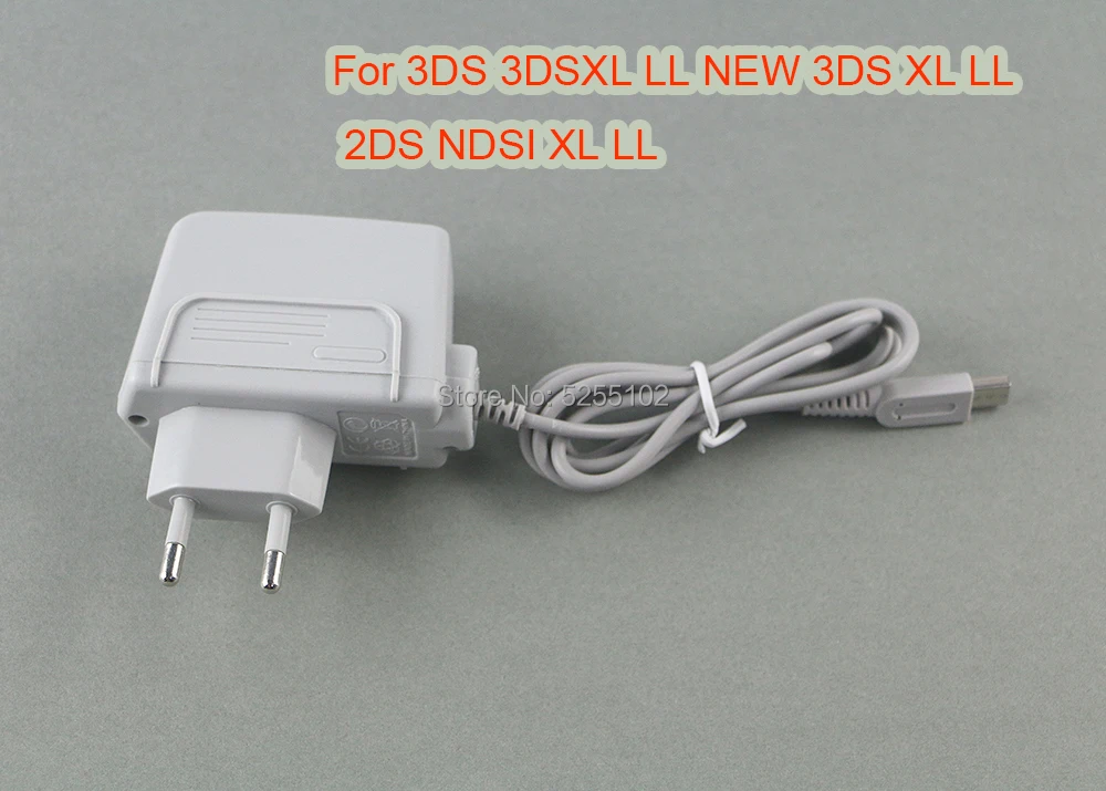 10pcs EU Charger AC Adapter for Nintendo 3DS 3DSXL LL NEW 3DS XL LL 2DS NDSI XL LL Charger Euro Regulation Original Shape