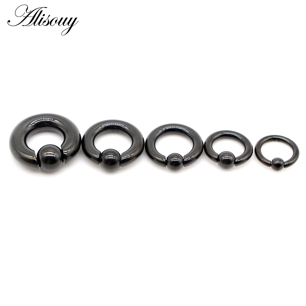 Alisouy 1pc Big Stainless Steel Captive Hoop BCR Eyebrow Tragus Closure Nipple Bar Lips Nose Rings Ear Piercing Body Jewelry view 3