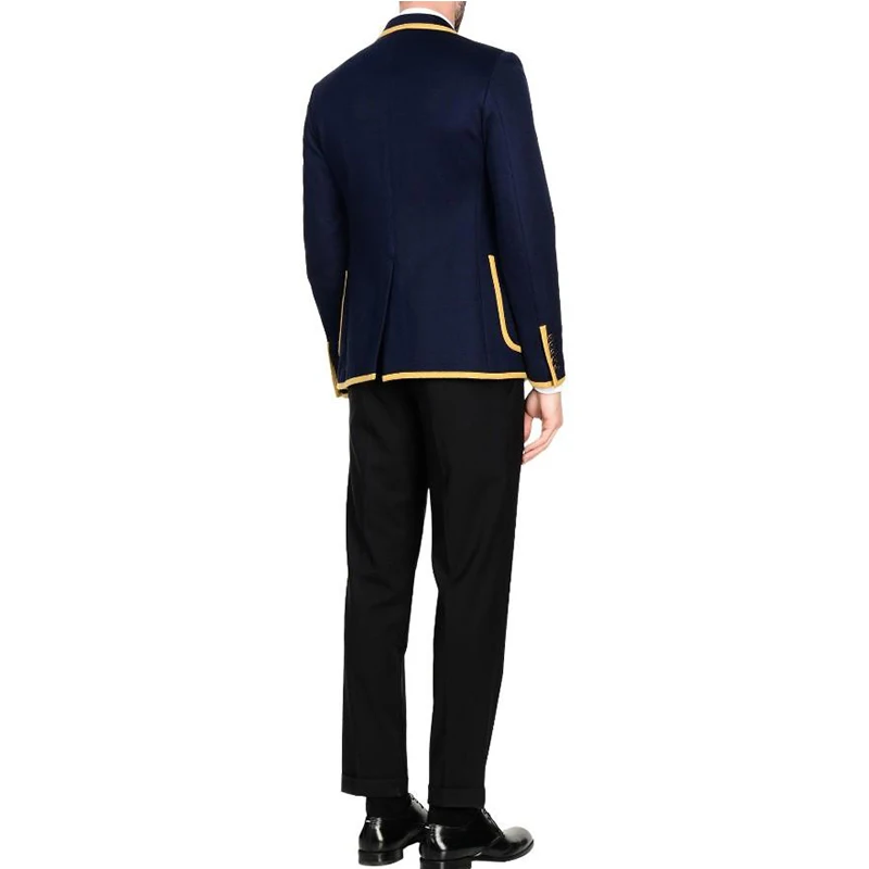 Chaqueta bordada de tigre de 2 piezas con pantalones negros, esmoquin de novio de estilo chino, traje de boda para hombre, vestido de graduación (chaqueta + pantalones)