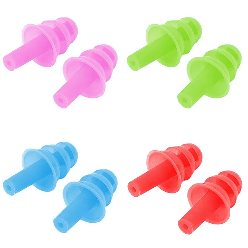 2 Pairs Box-packed Comfort Earplugs Noise Reduction Silicone Soft Ear Plugs Swimming Silicone Earplugs Protective for Sleep