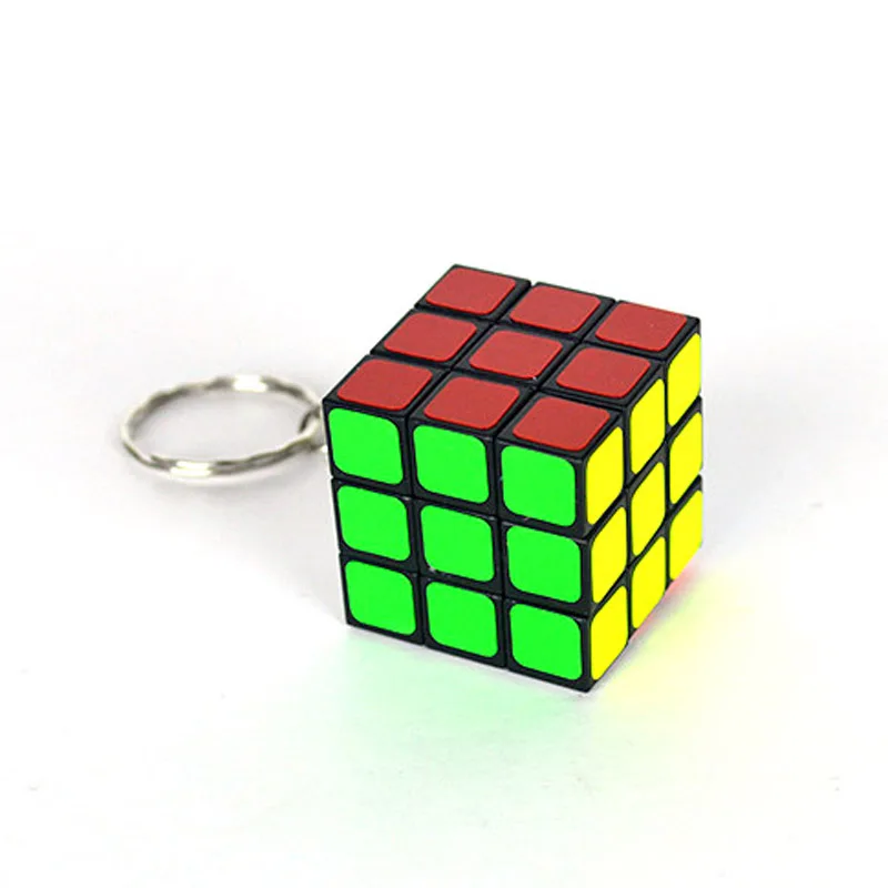 Cube magique autocollant en PVC 3*3*3, Mini porte-clés de poche Portable, jouets Puzzle Cube éducatifs pour enfants et adultes, décoration de clés M0105