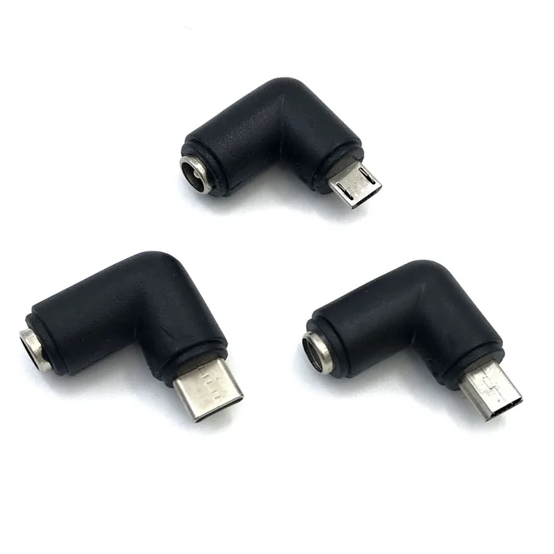 5V DC 5.5 * 2.1 mm Power Jack USB Type C USB-C Type-c 5.5mm *2.1mm Mini USB Right & Micro USB DC Power Connector Adapter 1pcs