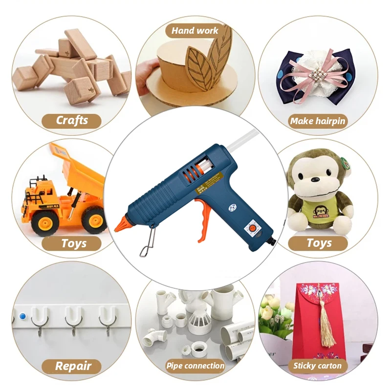 150W Hot Melt Glue Gun Adjustable Temperature Glue Gun Nozzle 11mm Glue Sticks Professional Indusrial Melt Gun Adhesive Hot Gun
