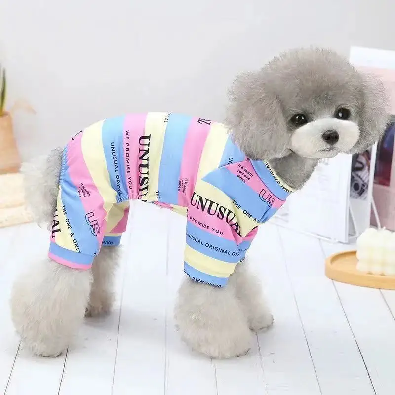 Mono con pantalones para perro, pijama para primavera y otoño, ropa para mascota, traje para cachorro, Yorkshire, Pomeranian, caniche