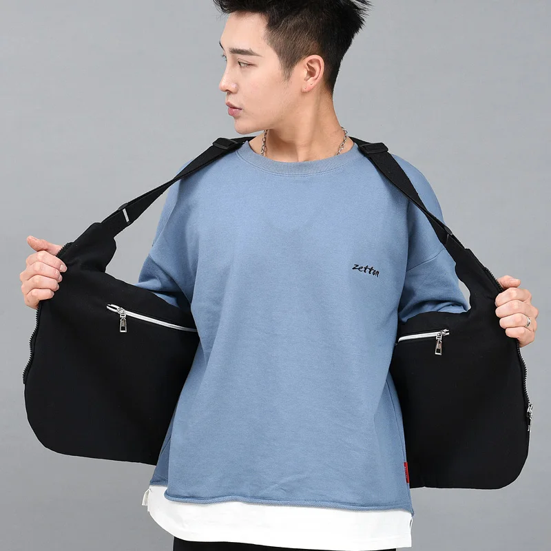 West Hip Hop Streetwear Functional Waist Packs Bag Adjustable Waistcoat Unisex Tactical Shoulder Bags Big Body-hugging Bag