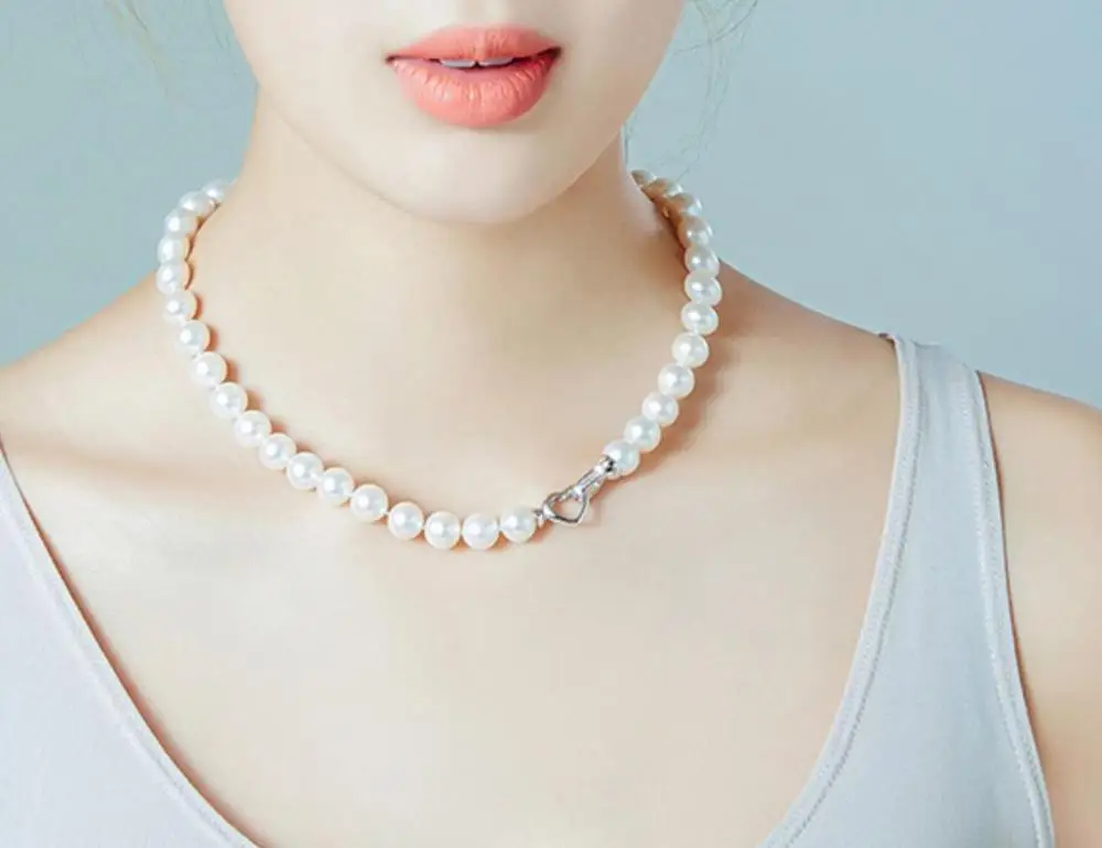 gorgeous 9-10mm south sea white pearl necklace pendant 18inch 925s kkk