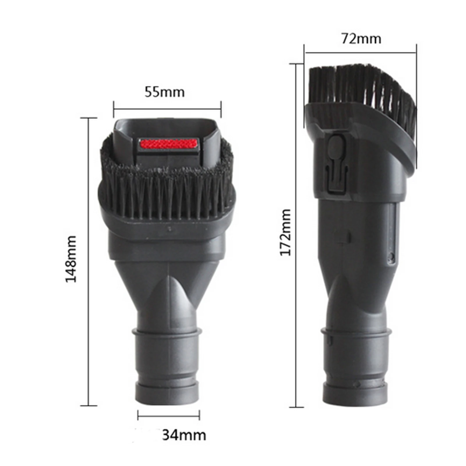 Vacuum Cleaner Flat Nozzle Round Brush Head Attachments Replacement for Proscenic I9 Haier Aveeno A219 Cleaner Brushes Parts