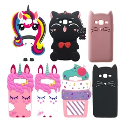 3D Unicorn Cat Cartoon Case For Samsung Galaxy J3 2016 Soft Silicone Back Cover For Samsung J3 2016 J320F Cute Girls Phone Coque