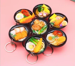 Simulation Noodles Food key chain promotional gift children play toys kitchen food props key Ring party gift keychain K3156
