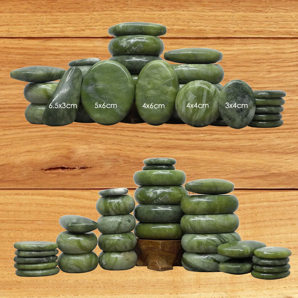 Tontin Jade glaze hot stone massage Set massager back massageador Health Care stones for massage spine basalt lava stone spa