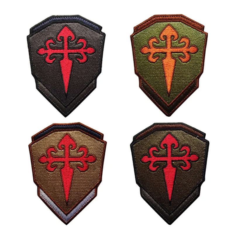 Santiago Knights Embroidered Army Military Hook and Loop Badges Shield Armband Outdoor Backpack DIY Decoration Patches Sticker