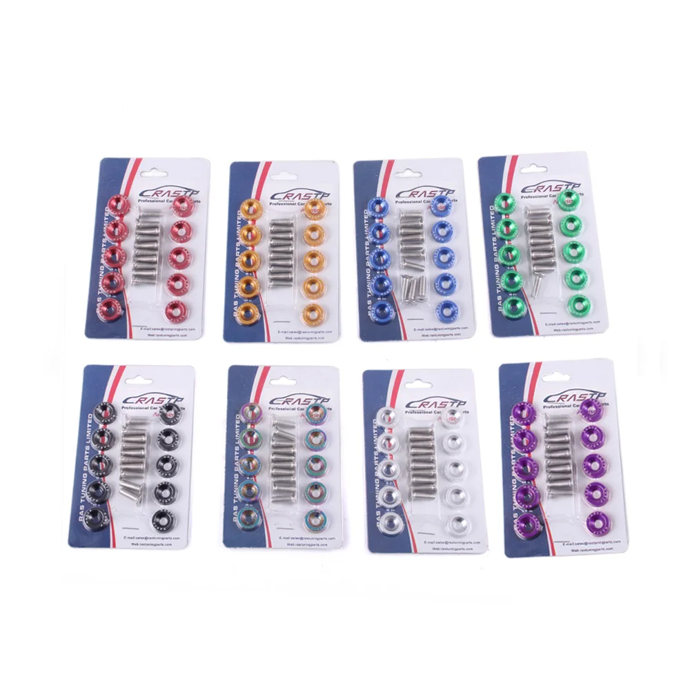 Car Modification M6 JDM Style Fender Washer Car Bumper Lisence Plate Bolts/Screw Universal Car Screw (10pcs/1pack) QRF002-TP