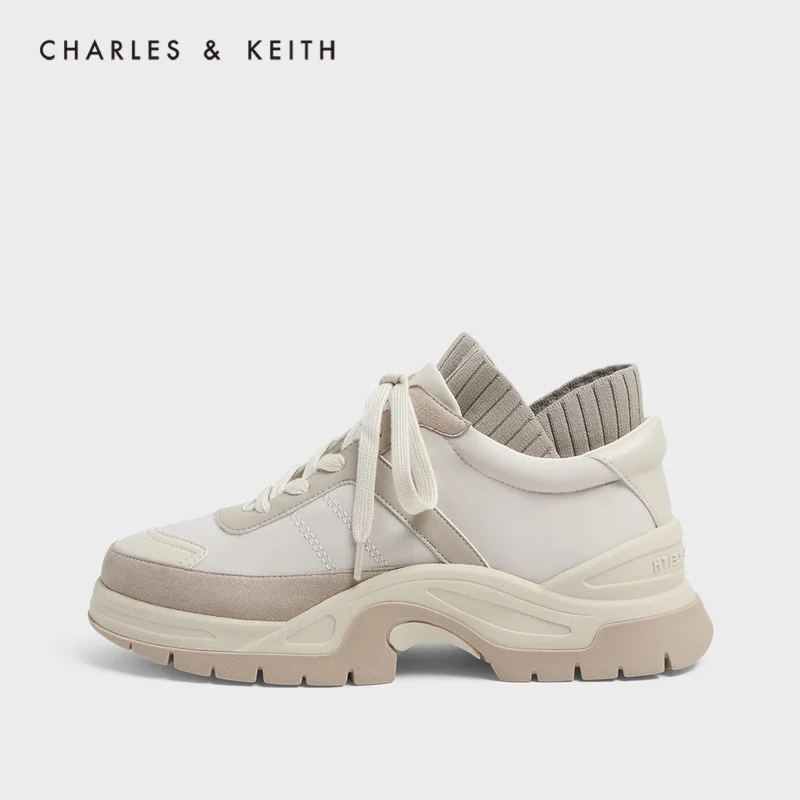 CHARLES & KEITH มาใหม่สำหรับฤดูใบไม้ร่วง2020CK1-70900233Women Lace-Up รองเท้าผ้าใบ