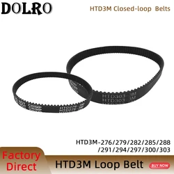 Arc HTD 3M Timing belt C=276 279 282 285 288 291 294 297 300 303 width 6/9/10/12/15/20mm Rubbe Closed Loop Synchronous pitch 3mm