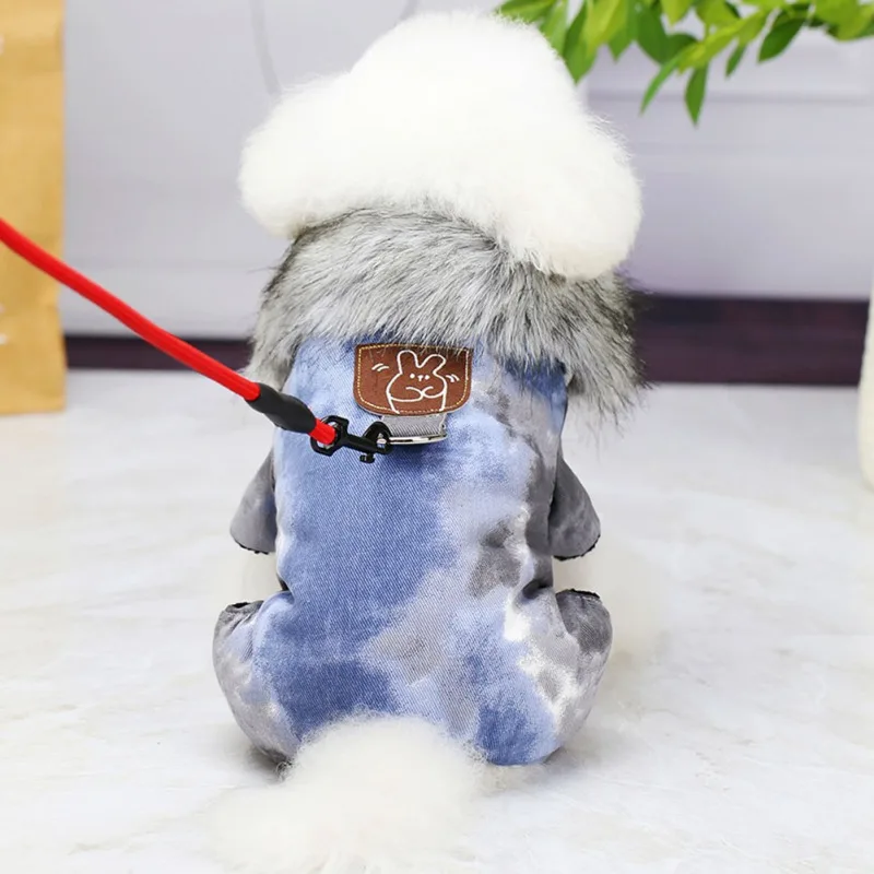 British Style Windproof Pet Clothes Winter Warm Dog Coat Thicken Pet Clothing for Dogs Jumpsuit Hoodies Jacket Pet Supplies