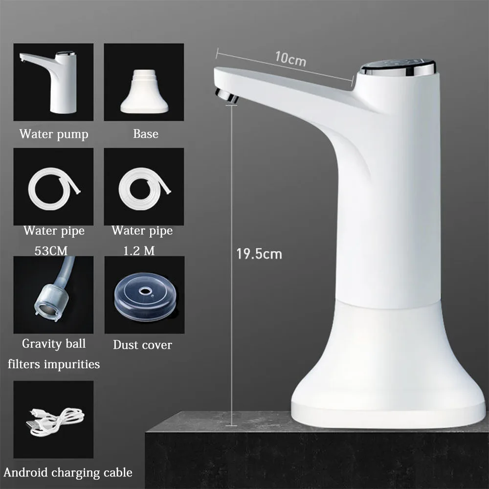 Xô Đựng Chai Nước Báo Chí Bơm Xả Điện Uống Sạc USB Tự Động Di Động Với Đế Chế Độ Cảm Ứng Tắt Mở Thông Minh