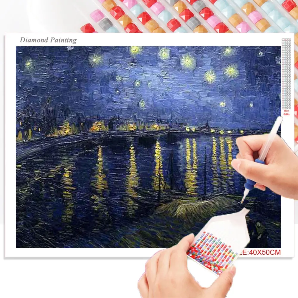 Full Diamond Embroidery Paintings Accessories 5D DIY Vincent Van Gogh Mosaic Cross Stitch Kits Handmade Special Gift Needlework