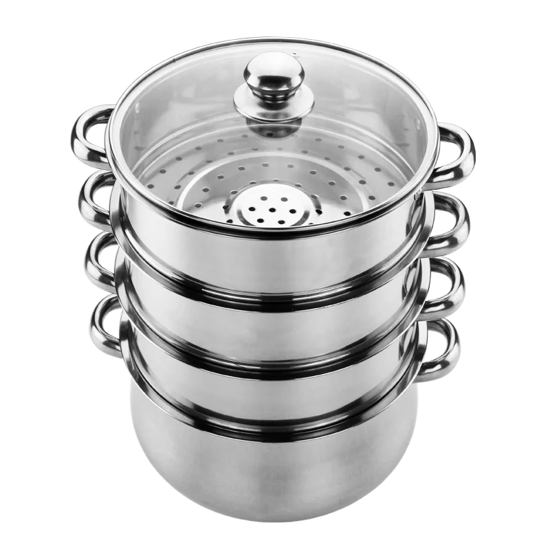 15 Litre 11inch Boilers Steam pot Steamer pot stainless steel Food Steamer pot 4Layer/28cm Cookware