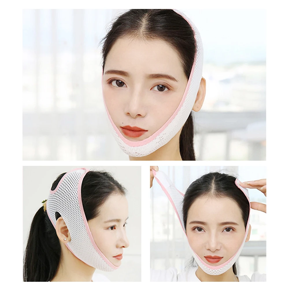 Breathable V Face Cheek Lift Up Band Face Thin Mask Reduce Double Chin V-Line Shaping Bandage Anti Wrinkle Tension Firming Belt