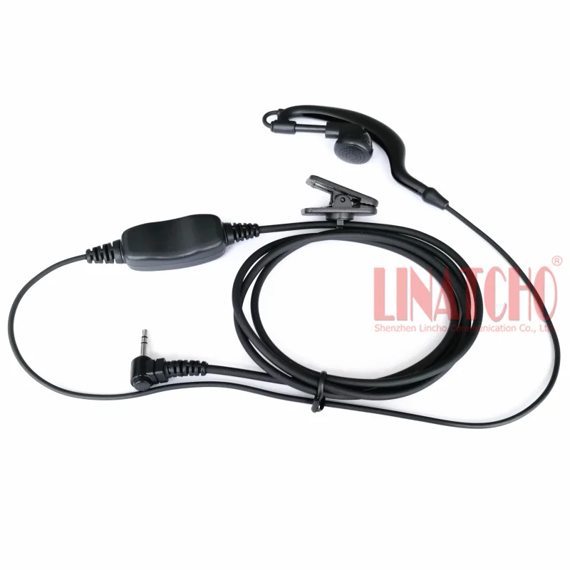 2.5mm 1 pin ham radio TC-320 TC-310 walkie talkie earhook PTT mic earphone