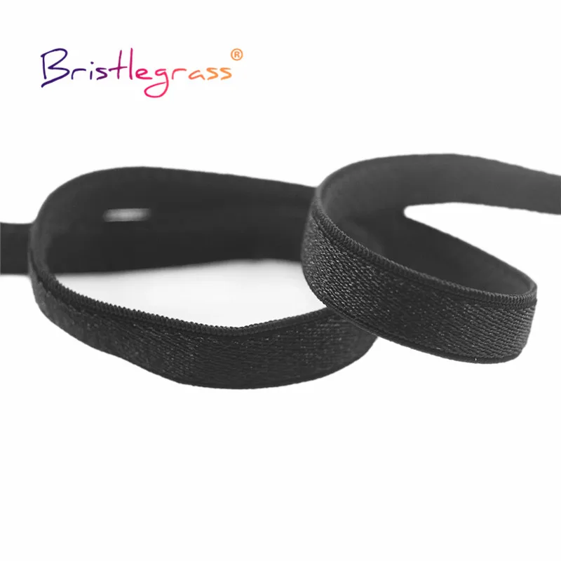 BRISTLEGRASS 50 100 Yard by Roll 8mm Shiny Nylon Elastic Spandex Band Shoulder Tape Bra Strap Underwear Lingerie DIY Sewing Trim