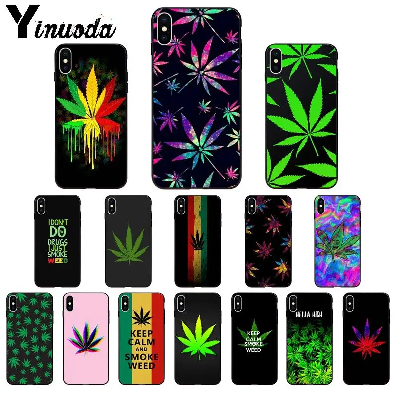 

Yinuoda Smoke Weed TPU Soft High Quality Phone Case for iPhone 8 7 6 6S Plus 5 5S SE XR X XS MAX Coque Shell